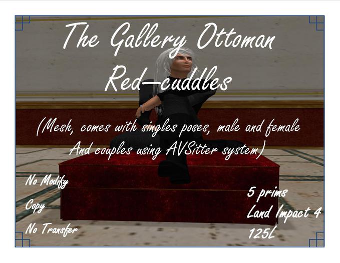 Second Life Marketplace - The Gallery Ottoman - Cuddles- Read