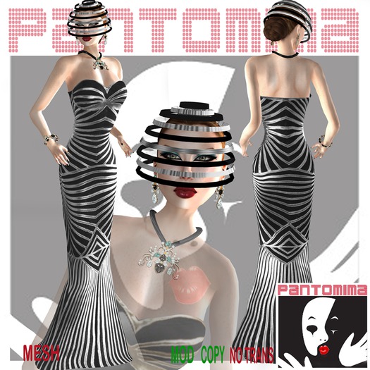 PANTOMIMA  Strapless  silver/black