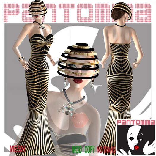 PANTOMIMA  Strapless  gold/black
