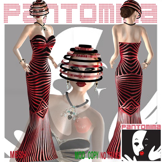 PANTOMIMA  Strapless  red/black