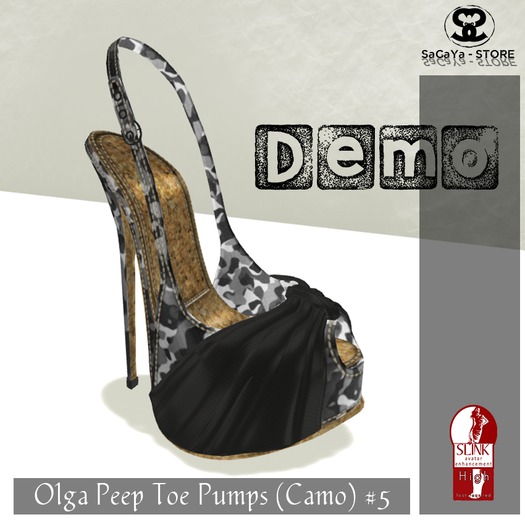 SaCaYa - Olga Peep Toe Pumps (Camo) #5 Demo
