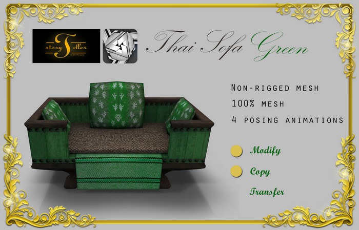 *StoryTeller* & 7+ : Thai Sofa - Green