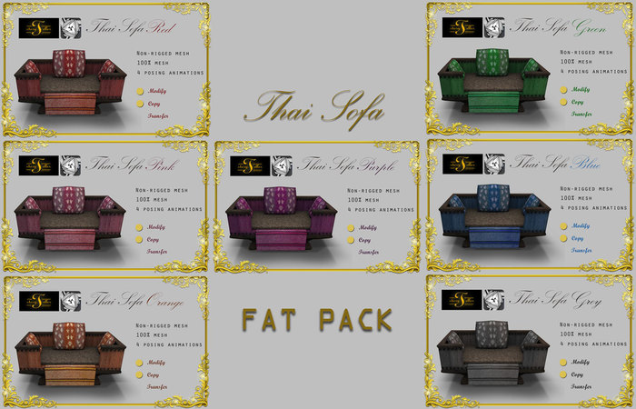 *StoryTeller* & 7+ : Thai Sofa All Colors : Fatpack