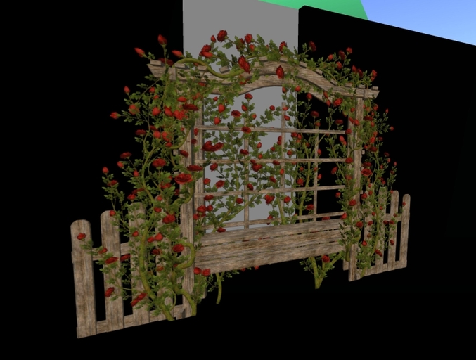 Nice 1Prim transparent Decor Rosefence 