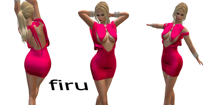 FIRU-Rigged Mesh Hernaly Dress PINK