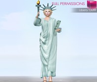 FULL PERM CLASSIC RIGGED MESH Women's Female Ladies New York Miss Liberty Statue Costume Outfit