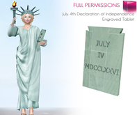 Full Perm MI Mesh Engraved Tablet of July 4th Declaration of Independence Tablet