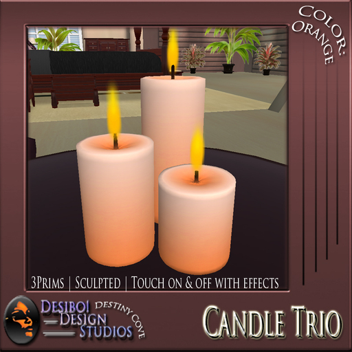 Pillar Trio Candles - orange