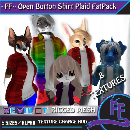 ~FF~Open Button Shirt Plaid DEMO