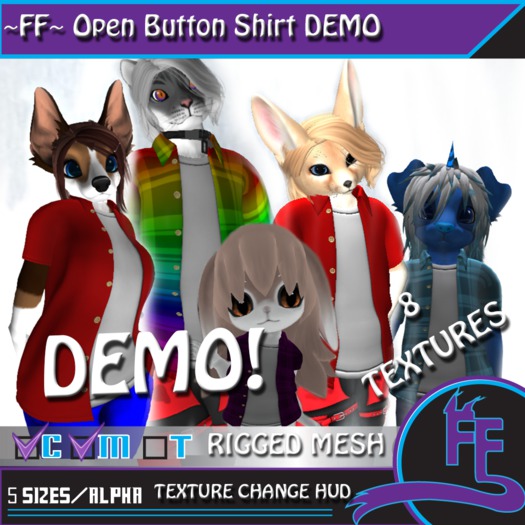 ~FF~Open Button Shirt Plain DEMO