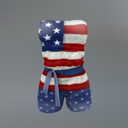 Blue Patriotic Mesh Romper