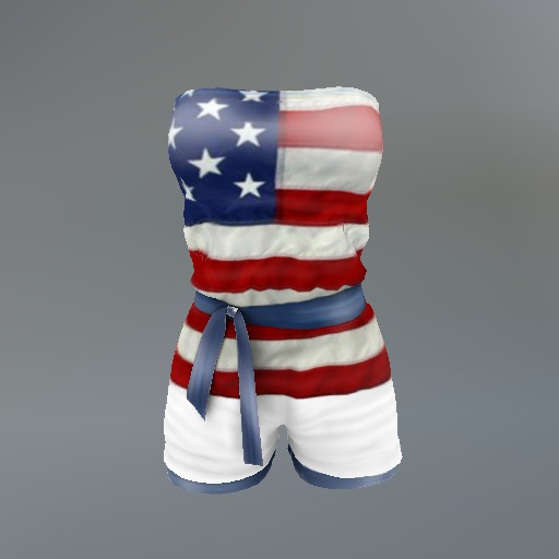 White Patriotic Mesh Romper