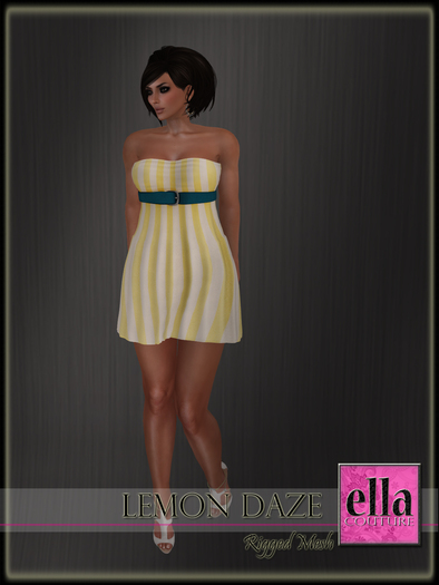 {eC} Lemon Daze Strapless Belted Mini 
