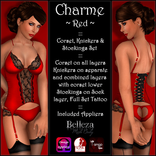 ::Chez::Kitten:: Charme Lingerie ~ Red (Lolas, Slink, Omega, Belleza)