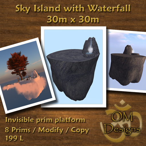 Sky Island with Waterfall 30m x 30m ~ OM Designs