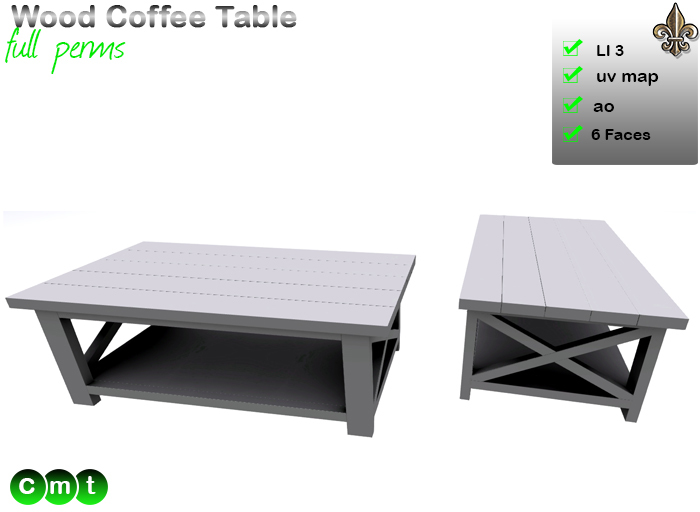 -----LS Inc. Full Perms Wood Coffee Table ----- 