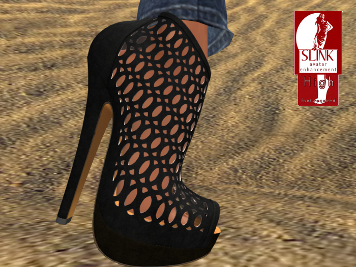 Sweet Peach Heels For Slink High - Black White