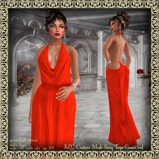 Second Life Marketplace - SLC Couture Mesh Sexy Toga Gown red