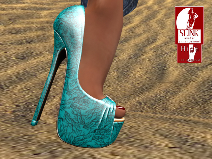 Sweet Peach Heels For Slink High - Teal Black