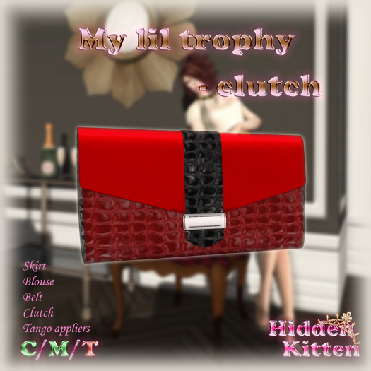 Hidden Kitten - My lil trophy clutch - Red