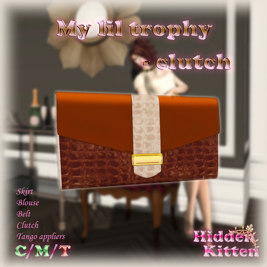 Hidden Kitten - My lil trophy clutch - Chocolate