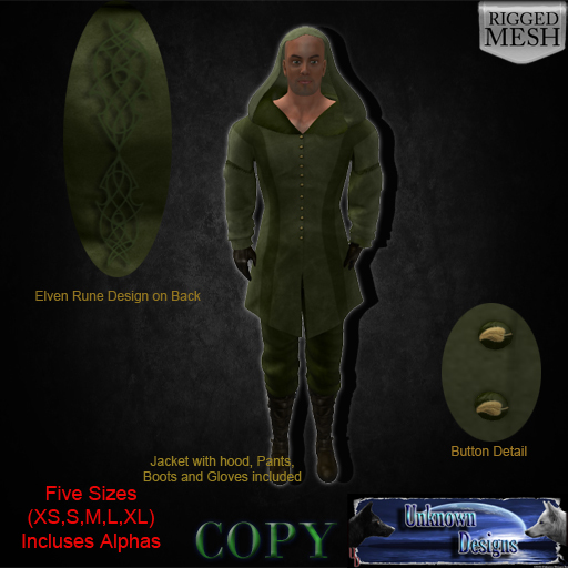 UD Elven Hooded Ranger Archer Green