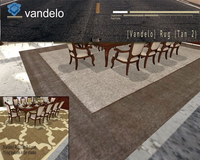 [Vandelo] Rug (Tan 2) Scripted with 15 different textures