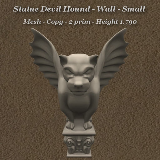 Statue Devil Hound Wall Sm