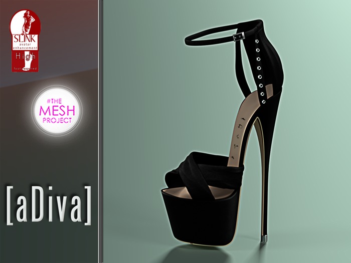 aDiva Lara Crushed Platform Sandal Slink High_TMP Ouch! Black