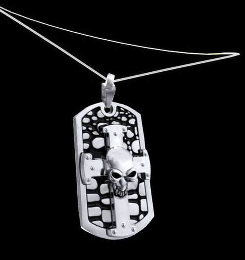 Skull Tags Necklace
