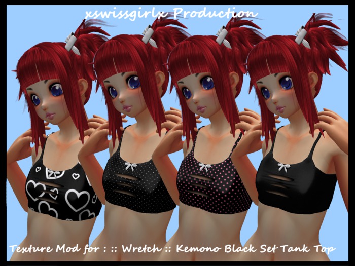 Textures Mod for : :: Wretch :: Kemono Black Set Tank Top