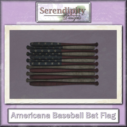 Serendipity Designs - Americana Folk Art Baseball Flag