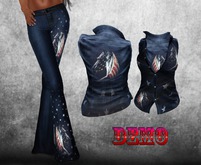 BWR REBEL FLAG  Bell Bottom jeans