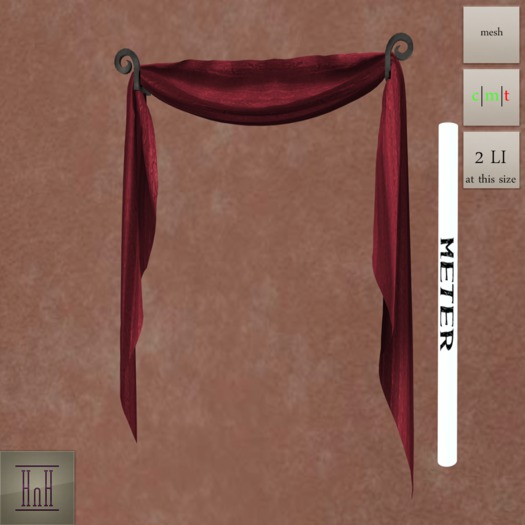 [HnH] Curtain Swag - Mesh (red)