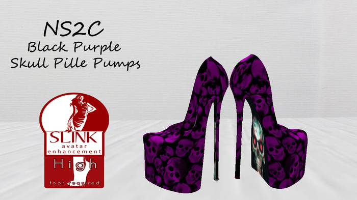 NS2C Slink High Pumps Purple Skull Pille
