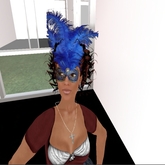 Blue Feather Mask Boxed For Halloween Mardi Gras Masquerade Costume Events L$99 SALE !!