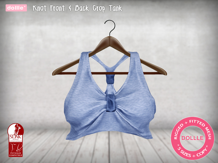 {dollle*} 106 Knot Front & Back Crop Tank - Red