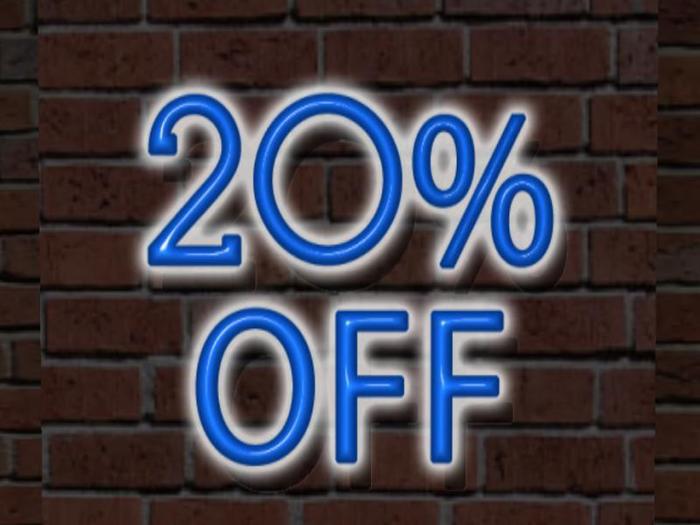 Blue Neon Shop Sign - 20% OFF