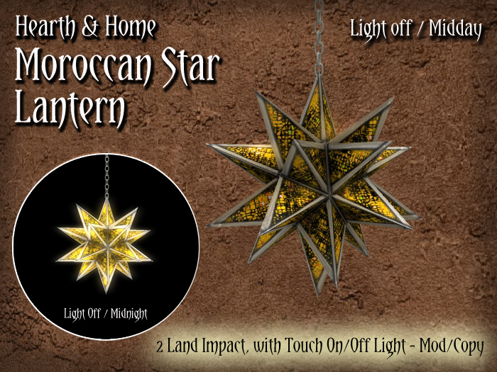 ~H&H~ Moroccan Star Lantern - Yellow
