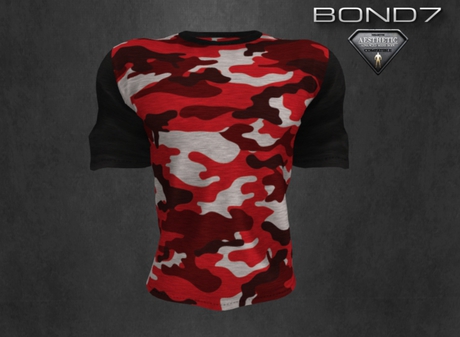 red and black camo shirt