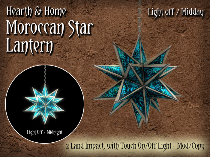 ~H&H~ Moroccan Star Lantern - Teal