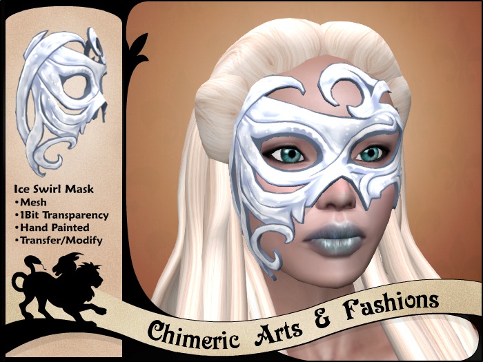 ~Chimeric Fashions~ Ice Swirl Mask (White)