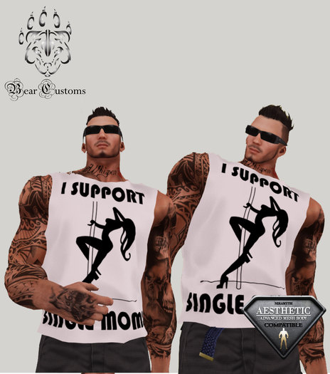 Support Mom white w/black tank