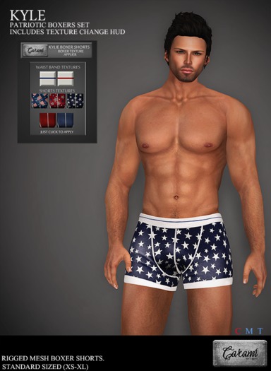 .::Carami::. Kyle - Patriotic Boxer Shorts w/ Texture Hud
