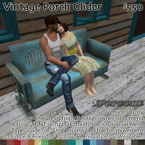 % Porch Glider (rusty) *MESH*