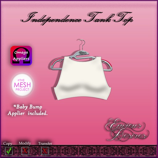 *E.D.* Independence Tank ~ White/Red Bow ~ Shopping Tote (Add)