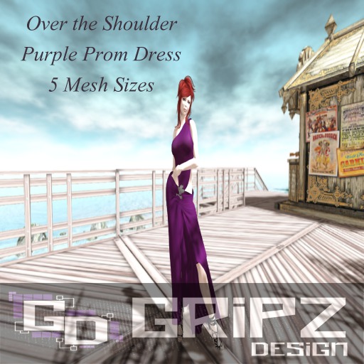Gripz Purple One Shoulder Prom Dress  [Box]