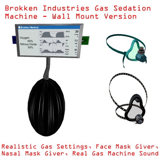 Brokken Industries Wall Mount Gas Sedation Machine
