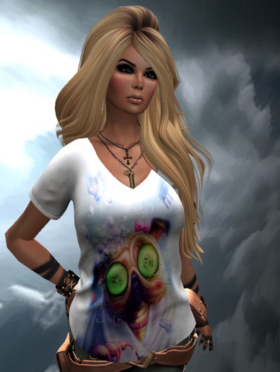 spa Ladies Mesh Vneck Tee * drop n touch