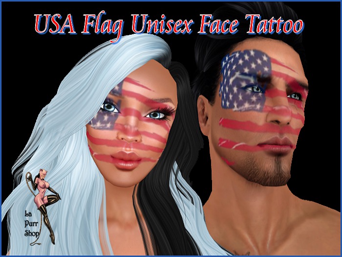 USA Flag Unisex Face Tattoo